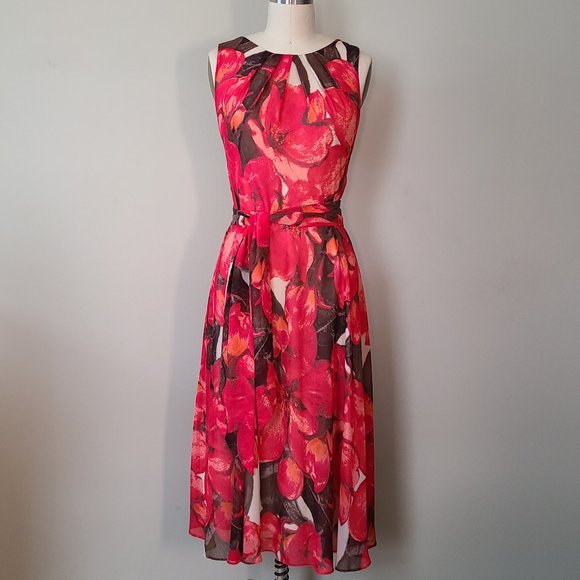 Eliza J Floral Chiffon Dress